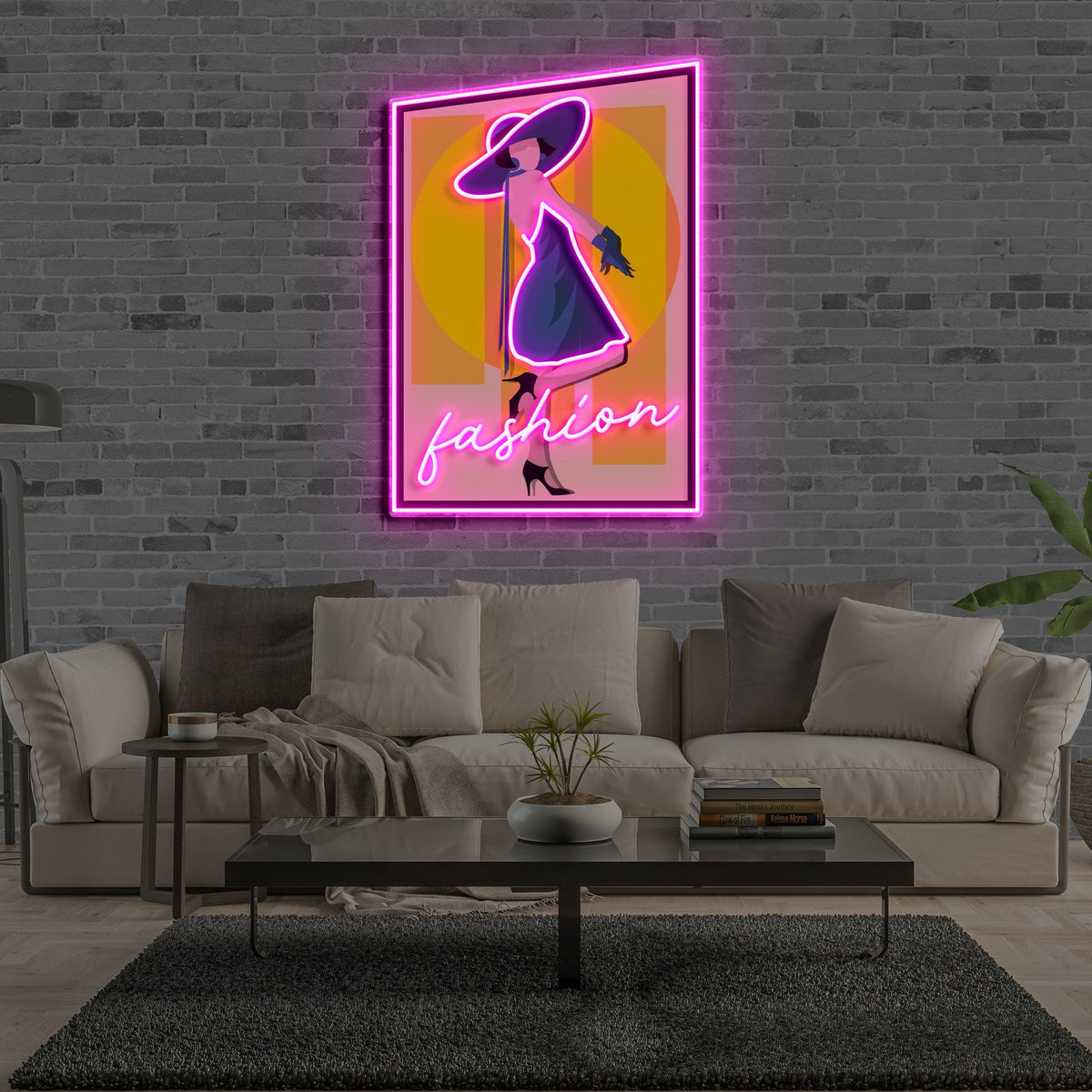 "Fashionista" Neon x Acrylic Artwork