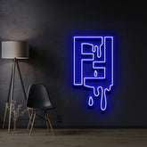 "Fendi Drip" Neon Sign 60cm/2ft / Blue / LED Neon by Neon Icons