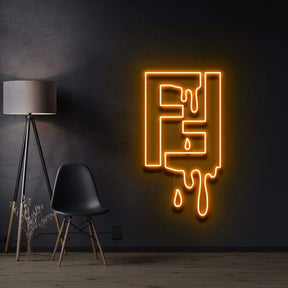 "Fendi Drip" Neon Sign 60cm/2ft / Orange / LED Neon by Neon Icons