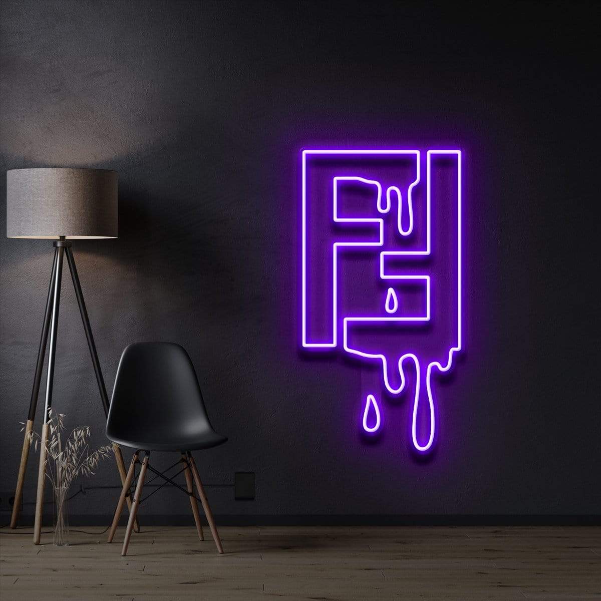 "Fendi Drip" Neon Sign 60cm/2ft / Purple / LED Neon by Neon Icons