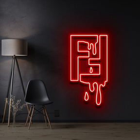 "Fendi Drip" Neon Sign 60cm/2ft / Red / LED Neon by Neon Icons