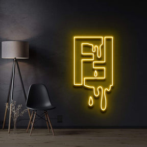 "Fendi Drip" Neon Sign 60cm/2ft / Yellow / LED Neon by Neon Icons