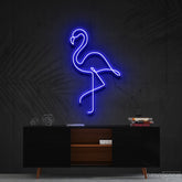 "Flamingo" Neon Sign 60cm (2ft) / Blue / Cut to Shape by Neon Icons