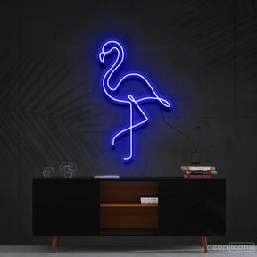 "Flamingo" Neon Sign 60cm (2ft) / Blue / Cut to Shape by Neon Icons