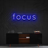 "Focus" Neon Sign 60cm (2ft) / Blue / Cut to Shape by Neon Icons