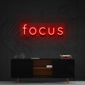 "Focus" Neon Sign 60cm (2ft) / Red / Cut to Shape by Neon Icons