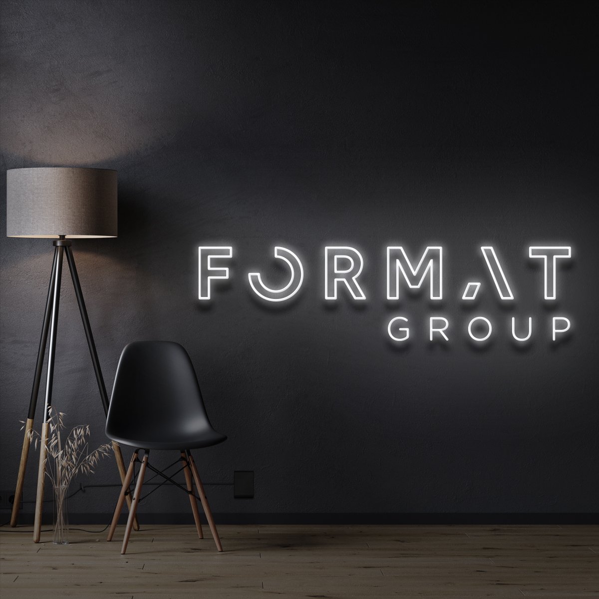 "Format Group" Custom Glass Neon Sign