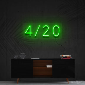 "Four Twenty" Neon Sign 60cm (2ft) / Green / Cut to Shape by Neon Icons