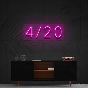 "Four Twenty" Neon Sign 60cm (2ft) / Pink / Cut to Shape by Neon Icons