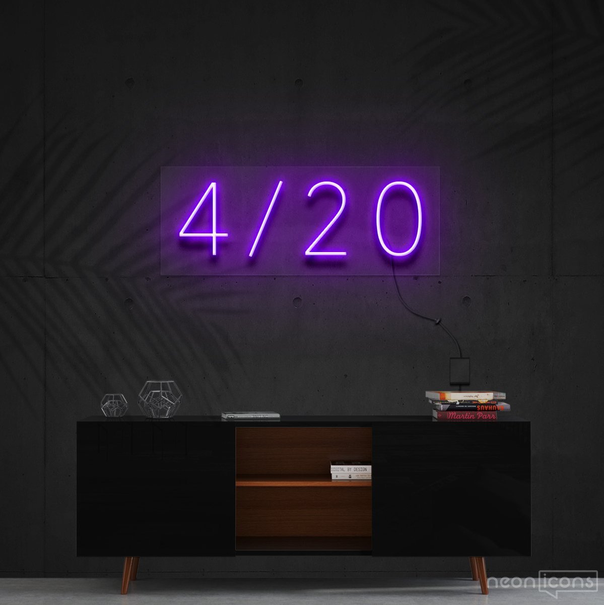 "Four Twenty" Neon Sign 60cm (2ft) / Purple / Cut to Shape by Neon Icons