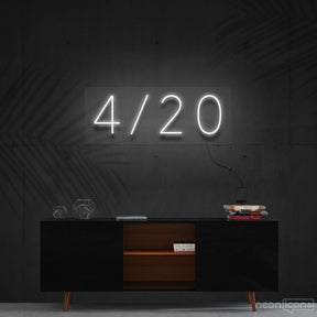 "Four Twenty" Neon Sign 60cm (2ft) / White / Cut to Shape by Neon Icons