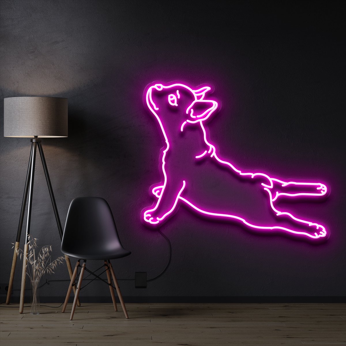 "French Bulldog" Pet Neon Sign 60cm / Pink / Cut to Shape by Neon Icons