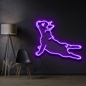 "French Bulldog" Pet Neon Sign 60cm / Purple / Cut to Shape by Neon Icons