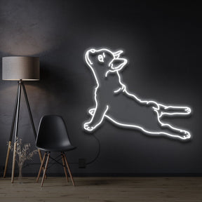 "French Bulldog" Pet Neon Sign 60cm / White / Cut to Shape by Neon Icons