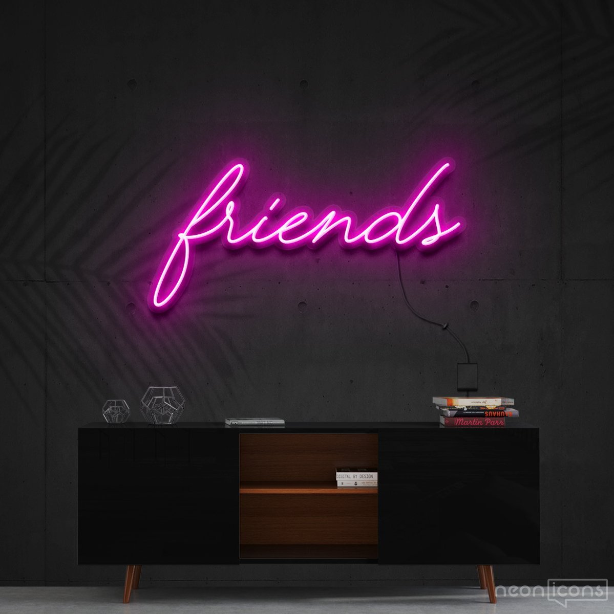 "Friends" Neon Sign 60cm (2ft) / Pink / Cut to Shape by Neon Icons