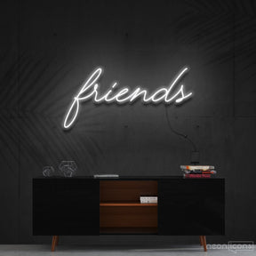 "Friends" Neon Sign 60cm (2ft) / White / Cut to Shape by Neon Icons