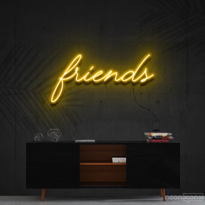 "Friends" Neon Sign 60cm (2ft) / Yellow / Cut to Shape by Neon Icons