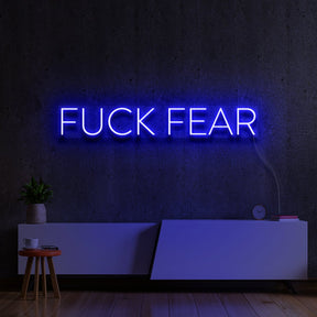 "FUCK FEAR" Neon Sign 60cm (2ft) / Blue / LED Neon by Neon Icons