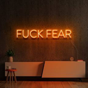 "FUCK FEAR" Neon Sign 60cm (2ft) / Orange / LED Neon by Neon Icons