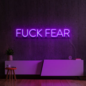 "FUCK FEAR" Neon Sign 60cm (2ft) / Purple / LED Neon by Neon Icons