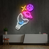 "Galactic Bulb" Multicolour Neon Sign 60cm (2ft) / LED Neon by Neon Icons