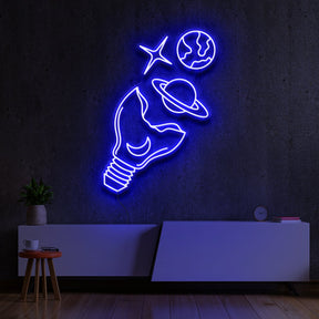 "Galactic Bulb" Neon Sign 60cm (2ft) / Blue / LED Neon by Neon Icons