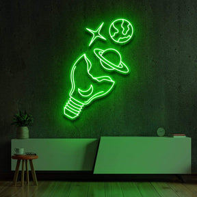 "Galactic Bulb" Neon Sign 60cm (2ft) / Green / LED Neon by Neon Icons