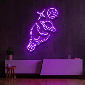 "Galactic Bulb" Neon Sign 60cm (2ft) / Purple / LED Neon by Neon Icons