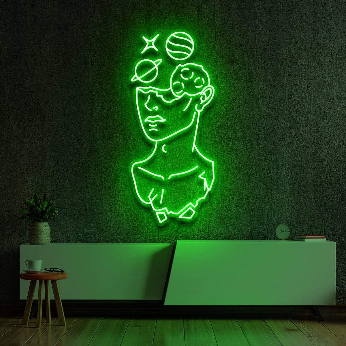 "Galactic David" Neon Sign 60cm (2ft) / Green / LED Neon by Neon Icons