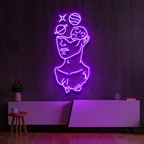 "Galactic David" Neon Sign 60cm (2ft) / Purple / LED Neon by Neon Icons