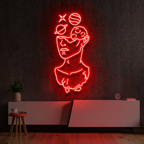 "Galactic David" Neon Sign 60cm (2ft) / Red / LED Neon by Neon Icons