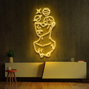 "Galactic David" Neon Sign 60cm (2ft) / Yellow / LED Neon by Neon Icons