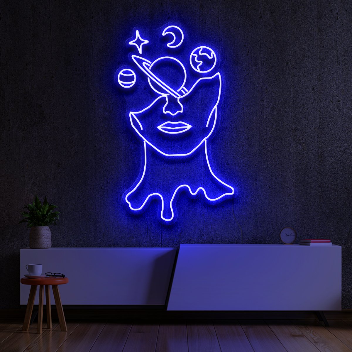 "Galaxy Brain" Neon Sign 60cm (2ft) / Blue / LED Neon by Neon Icons