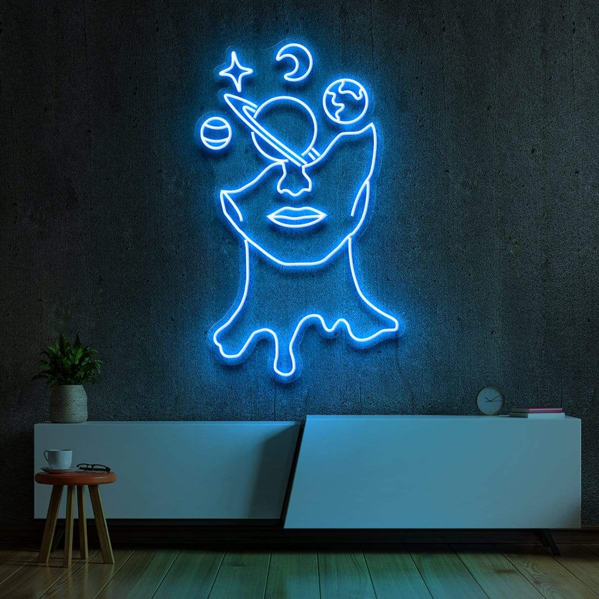 "Galaxy Brain" Neon Sign 60cm (2ft) / Ice Blue / LED Neon by Neon Icons