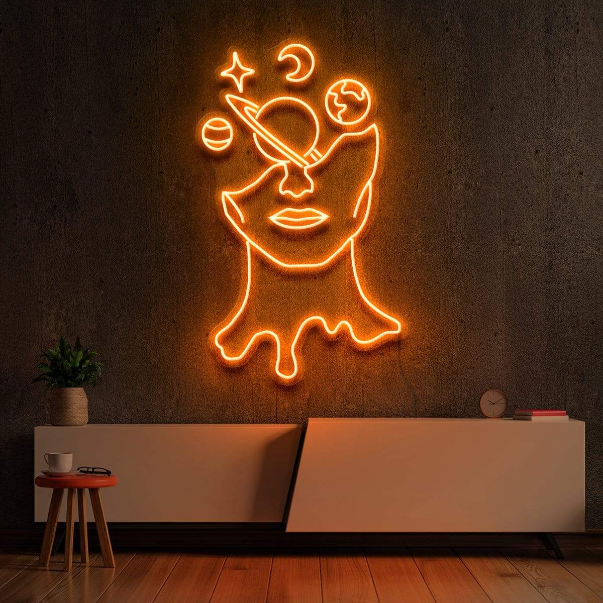 "Galaxy Brain" Neon Sign 60cm (2ft) / Orange / LED Neon by Neon Icons