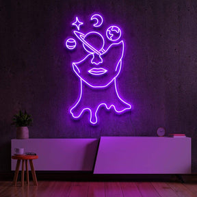 "Galaxy Brain" Neon Sign 60cm (2ft) / Purple / LED Neon by Neon Icons