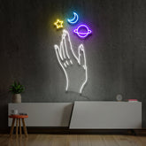 "Galaxy Hand" Multicolour Neon Sign 60cm (2ft) / LED Neon by Neon Icons