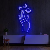 "Galaxy Hand" Neon Sign 60cm (2ft) / Blue / LED Neon by Neon Icons