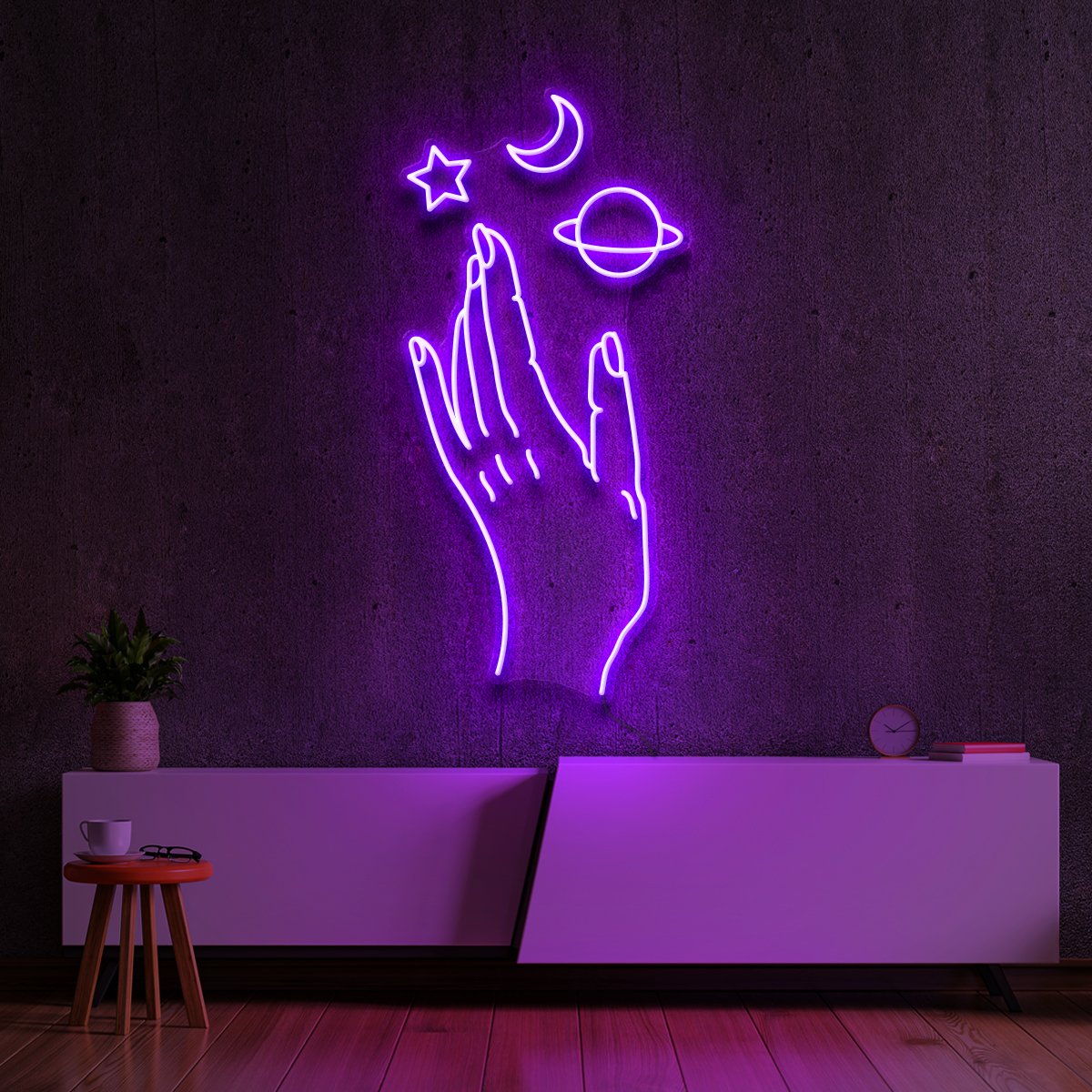 "Galaxy Hand" Neon Sign by Neon Icons