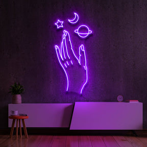 "Galaxy Hand" Neon Sign by Neon Icons