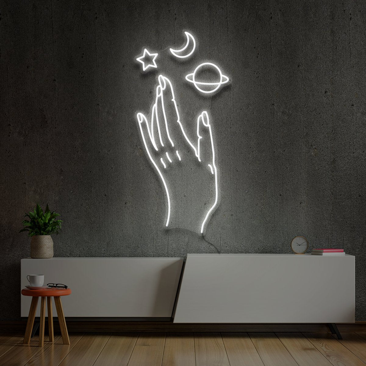 "Galaxy Hand" Neon Sign by Neon Icons