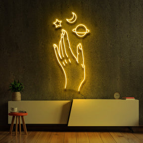 "Galaxy Hand" Neon Sign by Neon Icons