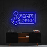 "Game Zone" Neon Sign 90cm (3ft) / Blue / Cut to Shape by Neon Icons