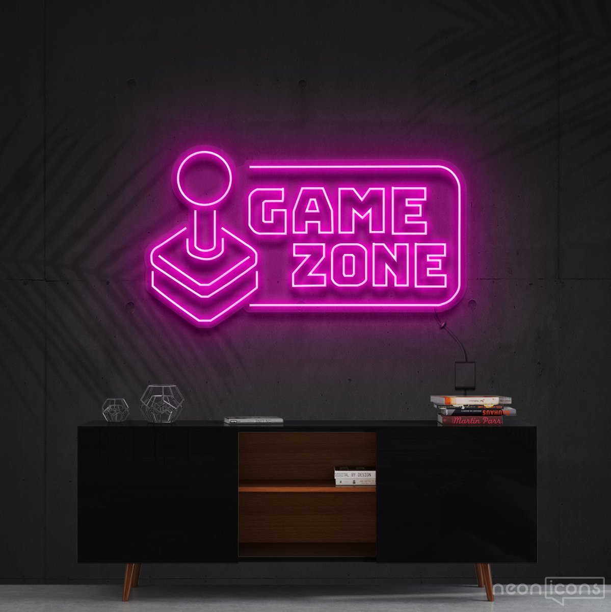 "Game Zone" Neon Sign 90cm (3ft) / Pink / Cut to Shape by Neon Icons