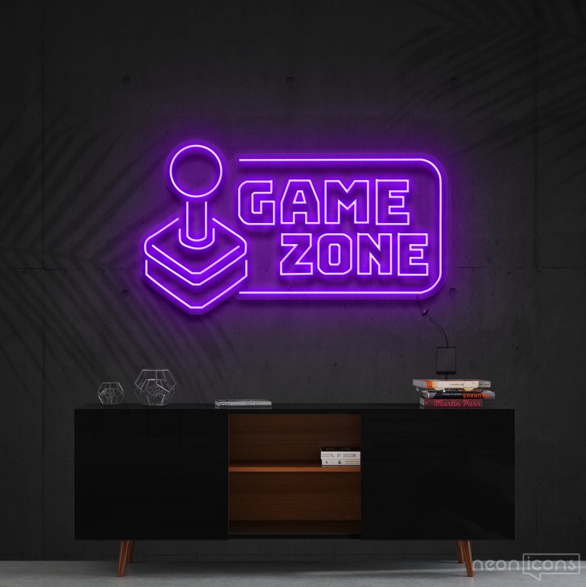 "Game Zone" Neon Sign 90cm (3ft) / Purple / Cut to Shape by Neon Icons