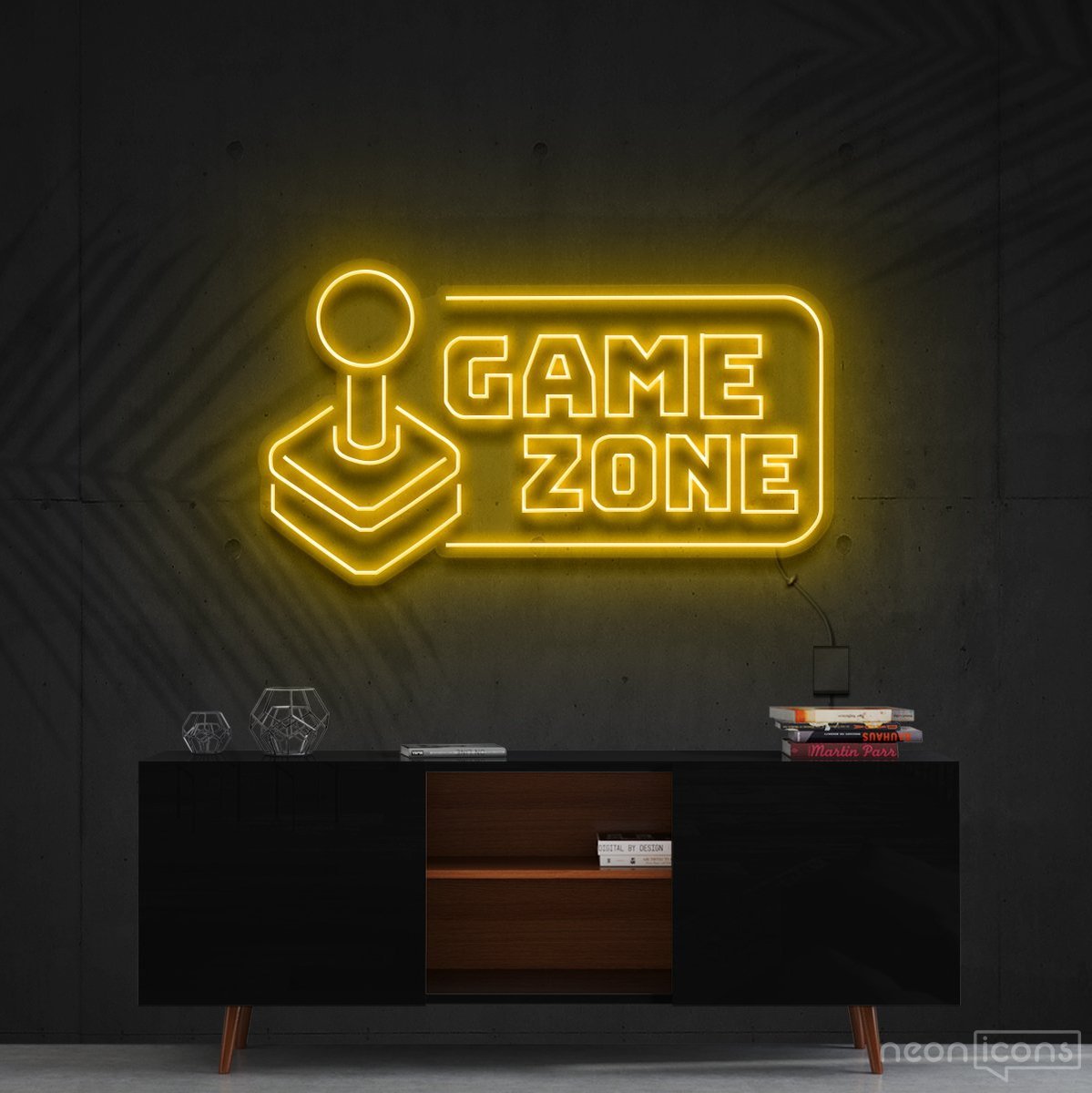 "Game Zone" Neon Sign 90cm (3ft) / Yellow / Cut to Shape by Neon Icons