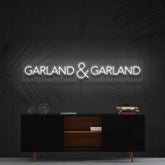 "Garland & Garland" Custom Neon Sign 115cm / White / Cut to Square by Neon Icons