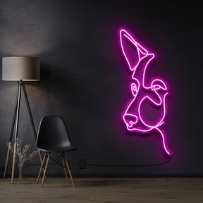 "German Shepherd Line Art" Pet Neon Sign 60cm / Pink / Cut to Shape by Neon Icons