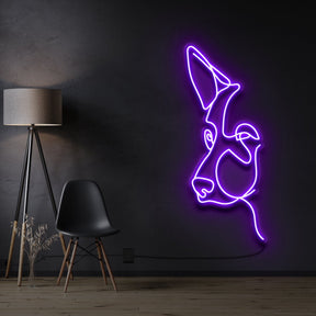 "German Shepherd Line Art" Pet Neon Sign 60cm / Purple / Cut to Shape by Neon Icons