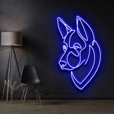 "German Shepherd" Pet Neon Sign 60cm / Blue / Cut to Shape by Neon Icons